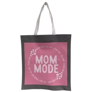 New Upcycled Hand Printed Mom Mode Every Day All Day Shopper Tote Bag